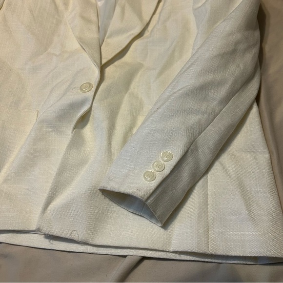 Vintage Worthington Blazer | 12 Petite | Off-White Textured Single Button 🇺🇸 - Picture 3 of 7